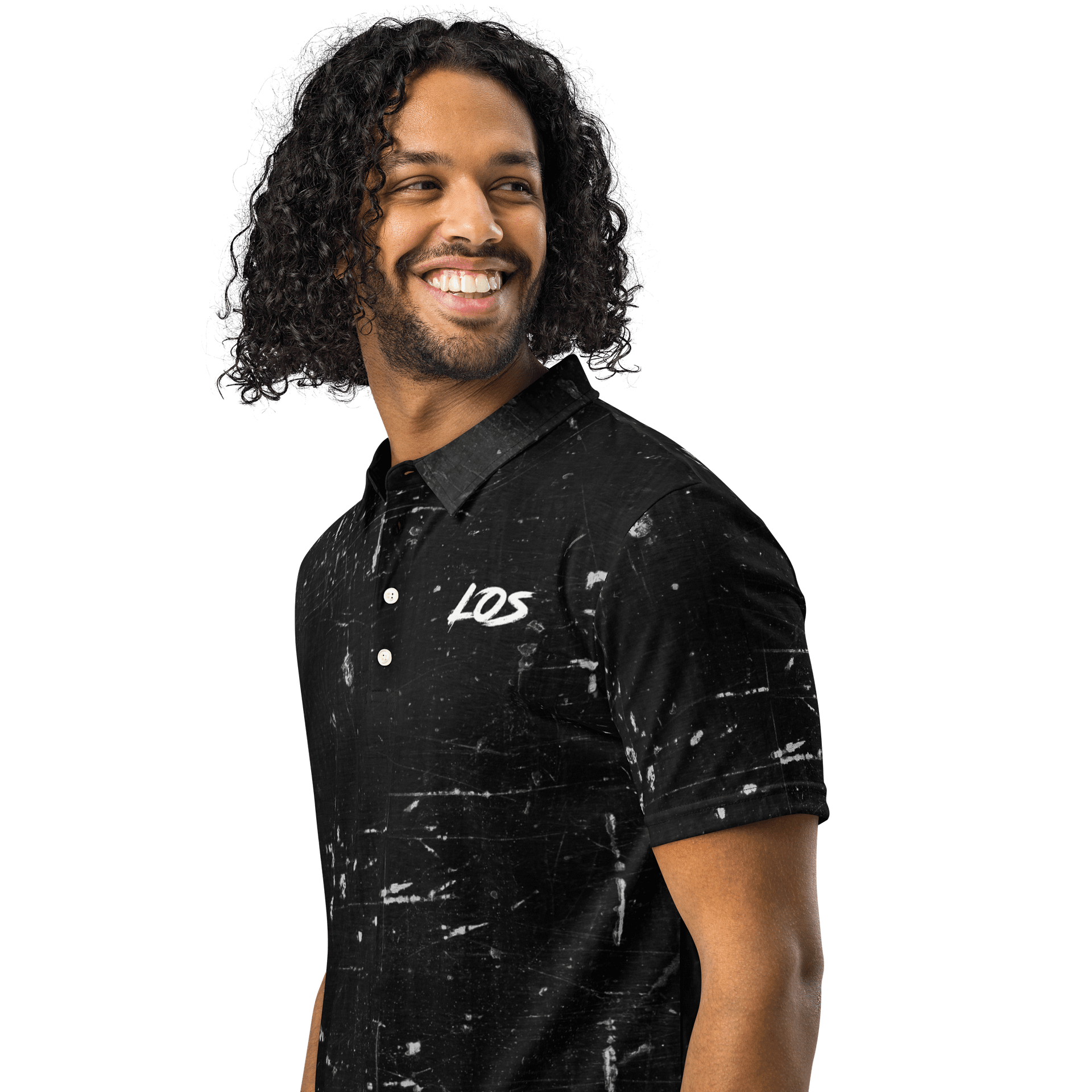 White Splatter Slim-Fit Polo product image (2)