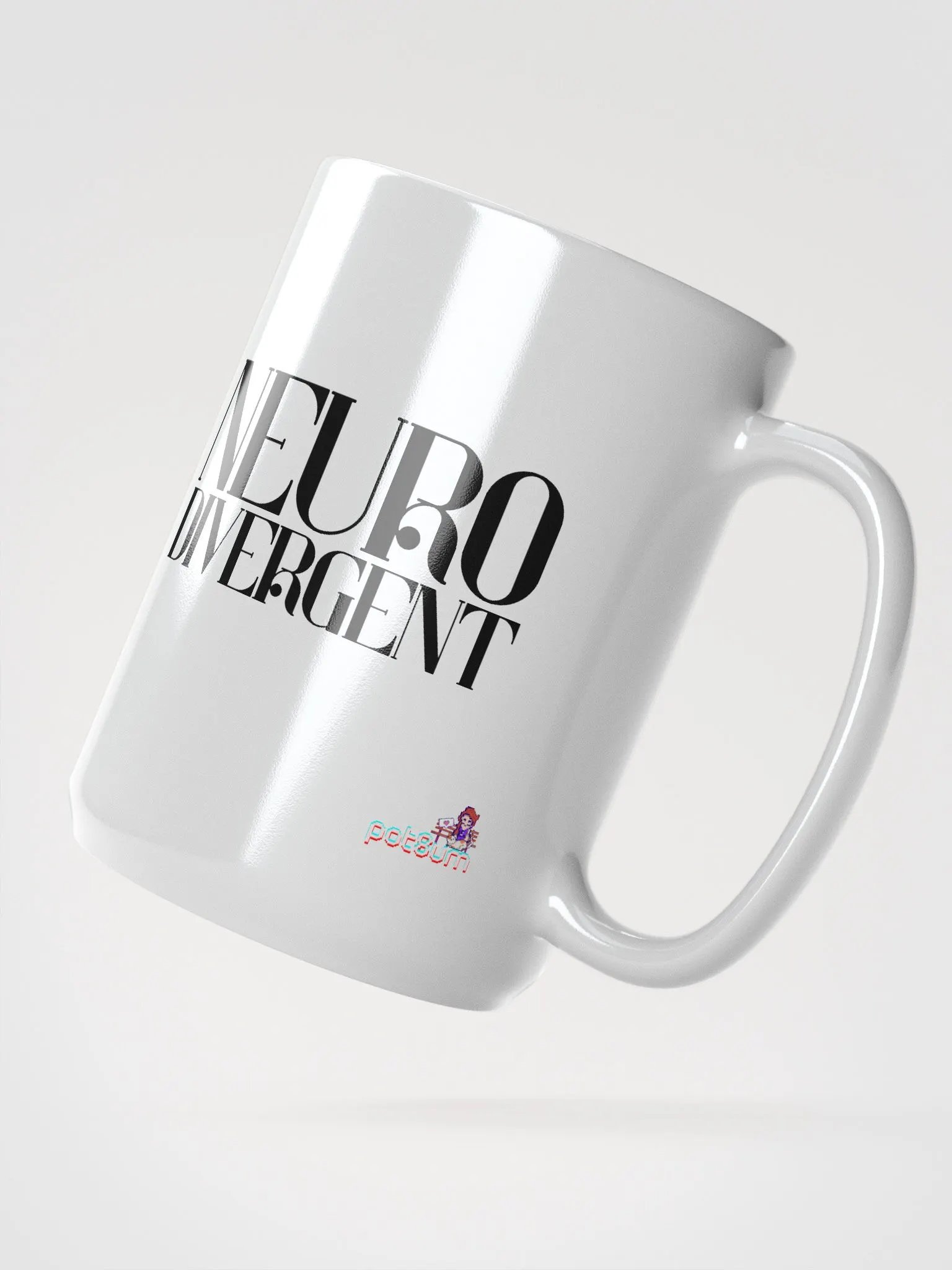 NEURODIVERGENT SKULL white glossy mug product image (3)