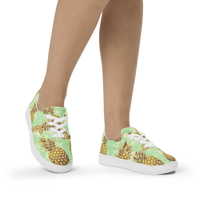 Vintage Pineapple Paradise Women's Canvas Shoes product image (2)