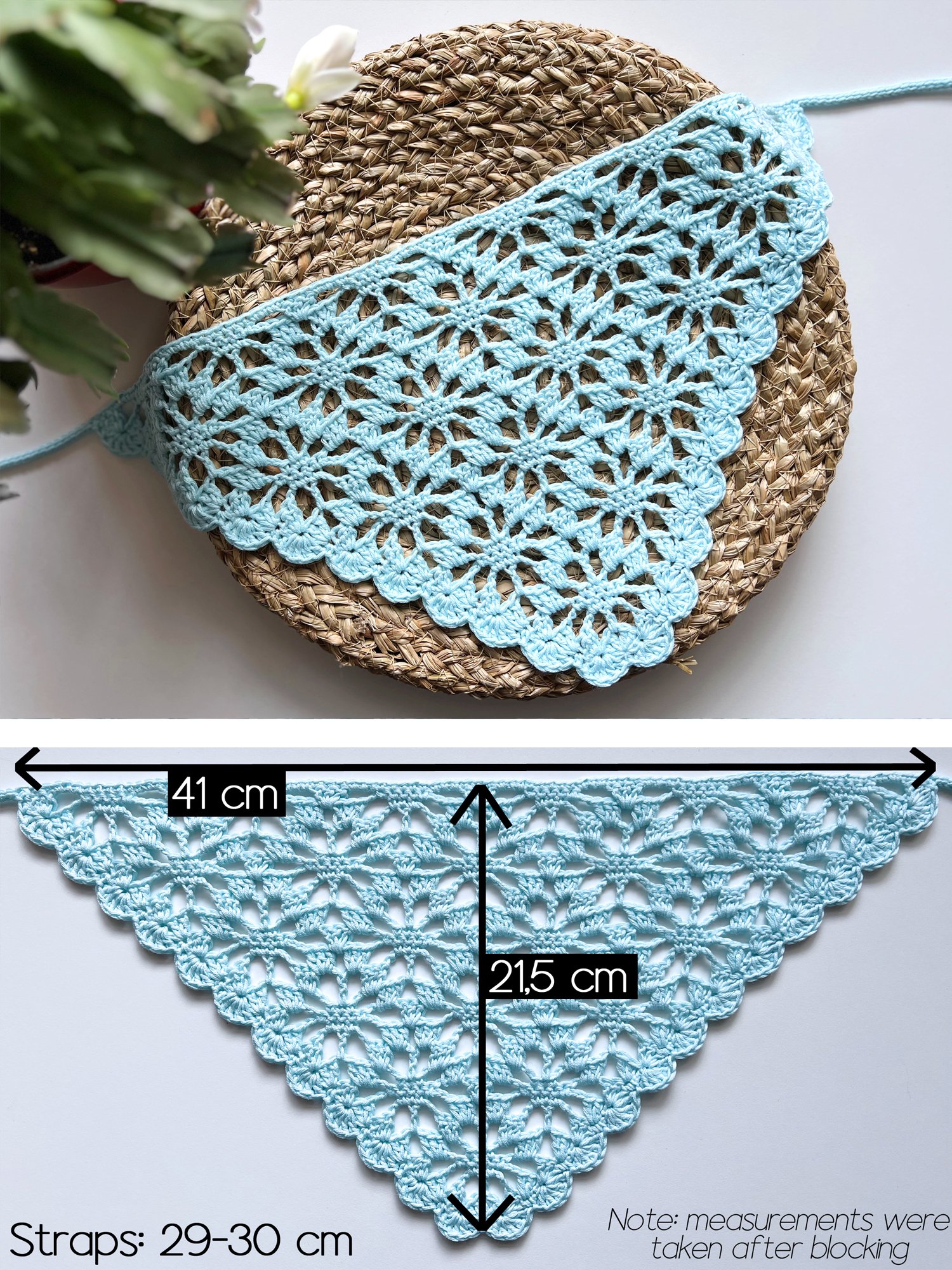 Crochet Pattern: Floral Diamond Bandana product image (2)