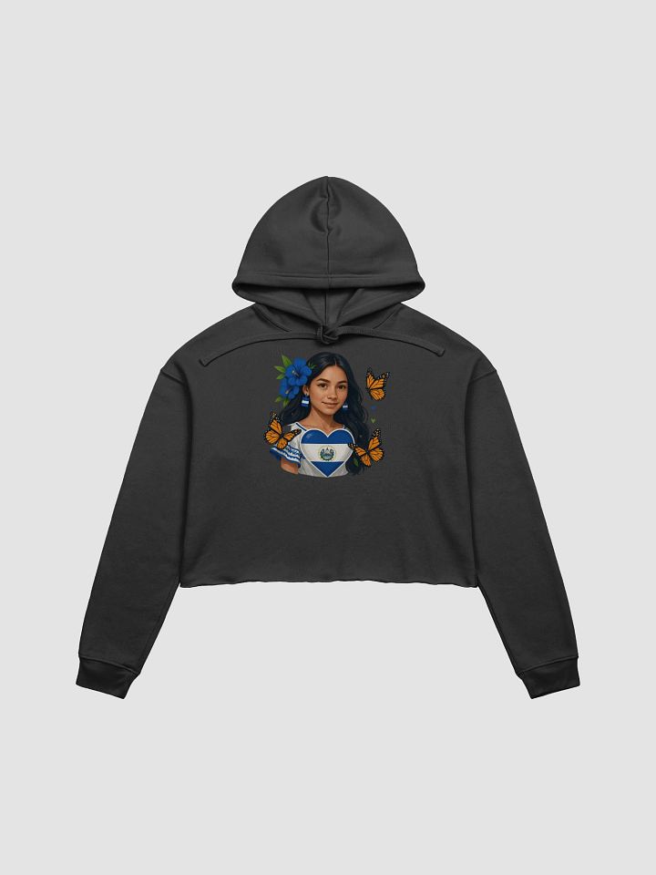 El Salvador Fluttering Flag Crop Hoodie product image (4)