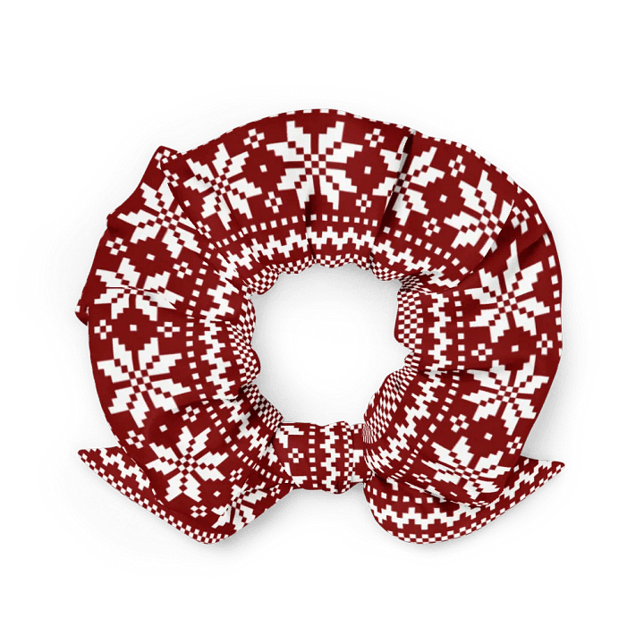 Winterberry Red Snowflake Scrunchie with Bow product image (2)