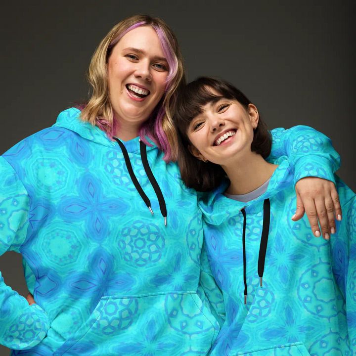 Abstract Turquoise Pattern Unisex Hoodie product image (1)