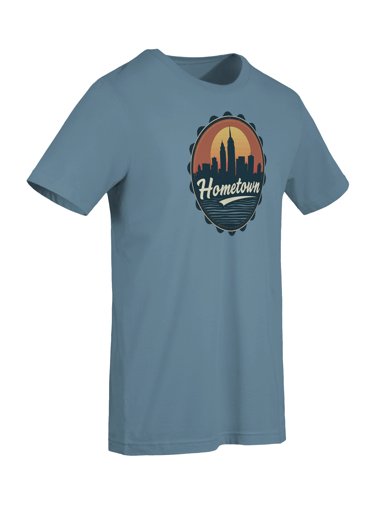 Hometown Vintage City Skyline T-Shirt - Retro Urban Cityscape Tee - Bella Canvas 3001 Unisex Shirt product image (9)