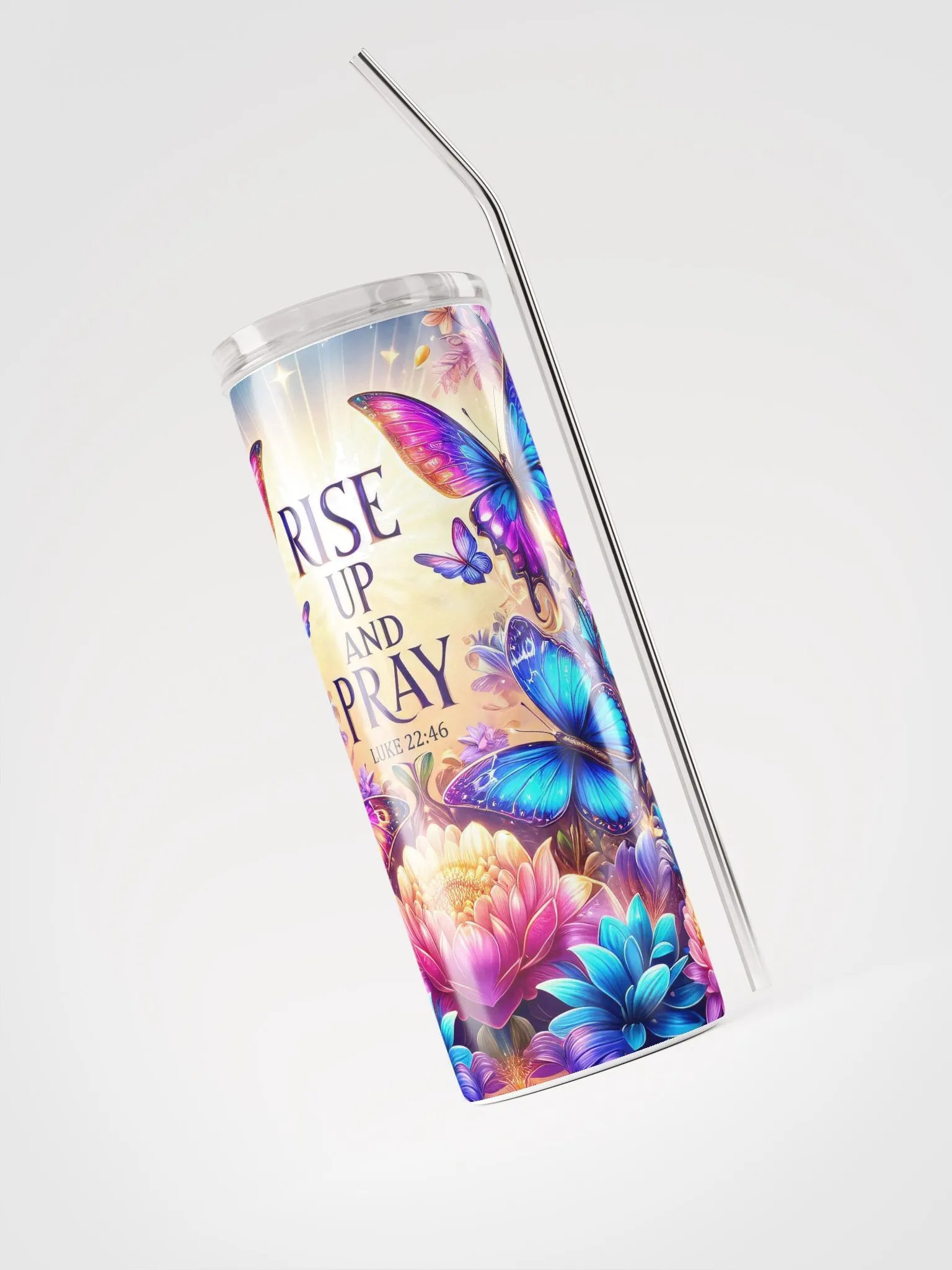 Rise Up and Pray Stainless Steel Tumbler - Luke 22:46 product image (4)