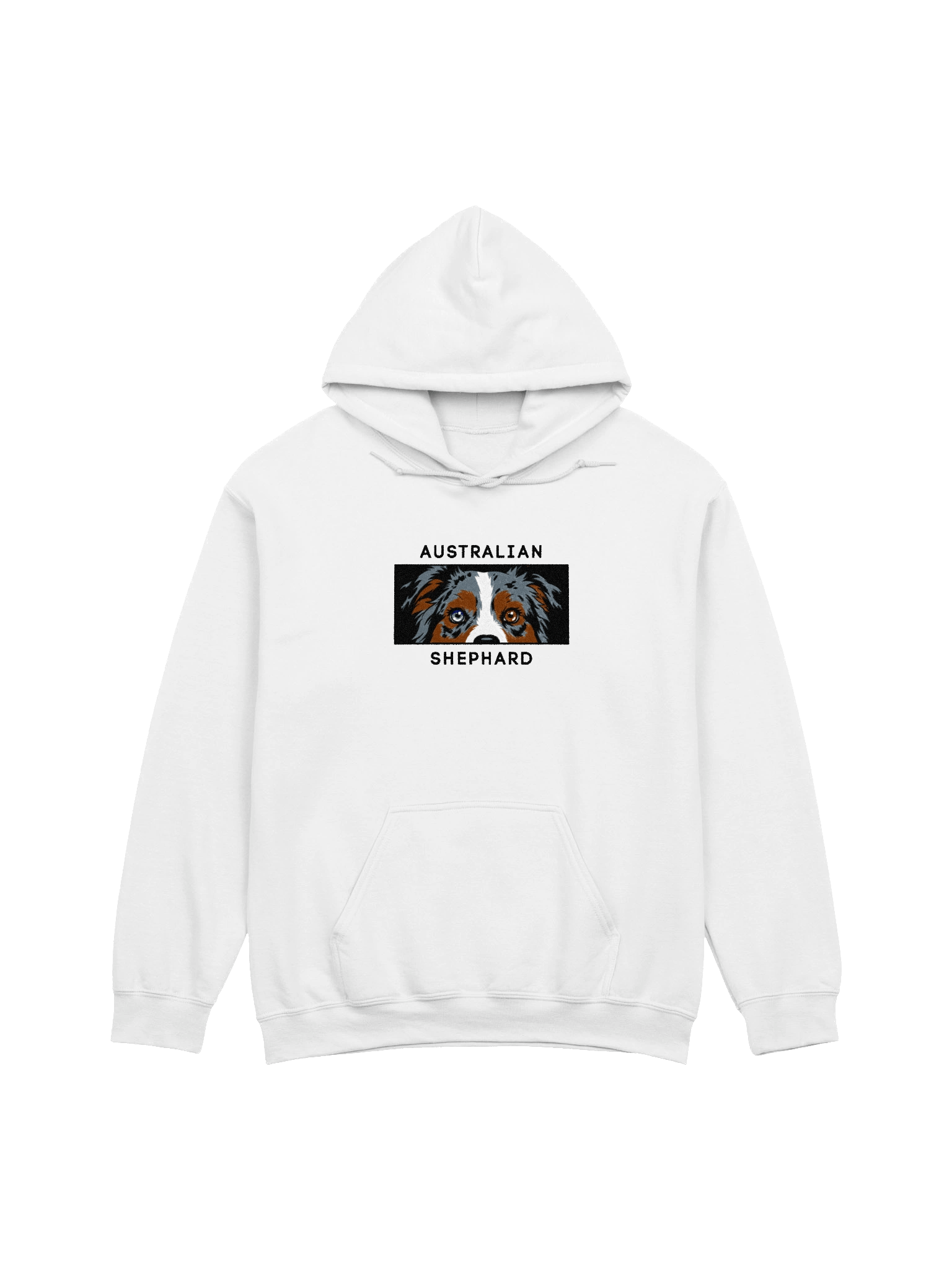 Embroidered Australian Shepherd Face Peeking Strip Unisex Hoodie product image (1)