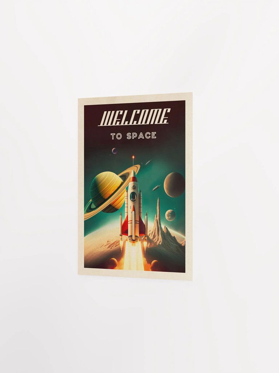 Welcome to space — Vintage space poster, retro space art, propaganda poster, retrofuturism art, retro sci-fi print product image (6)