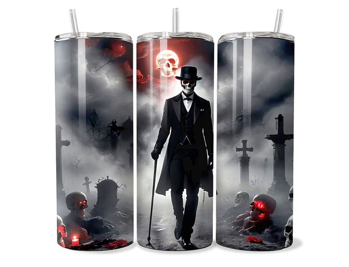 Dark Elegance Skull Gentleman Tumbler - 20oz Stainless Steel product image (1)
