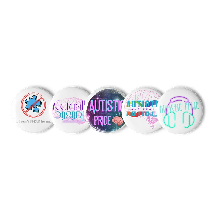 5 Button Autistic Pride Pin Pack product image (1)