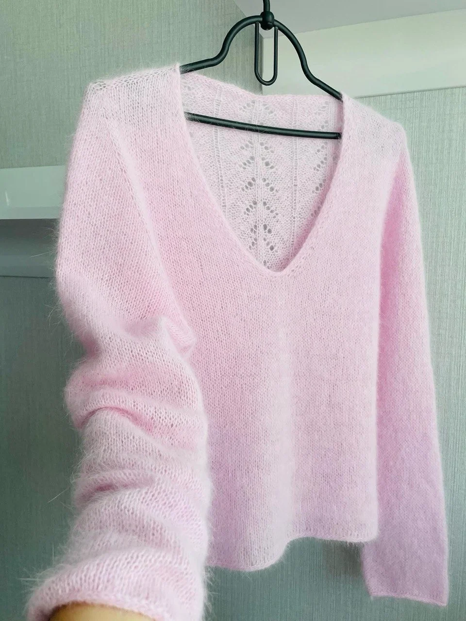 Мастер-класс pullover_Пуловер Ажурный с V-образным вырезом реглан-погон product image (4)