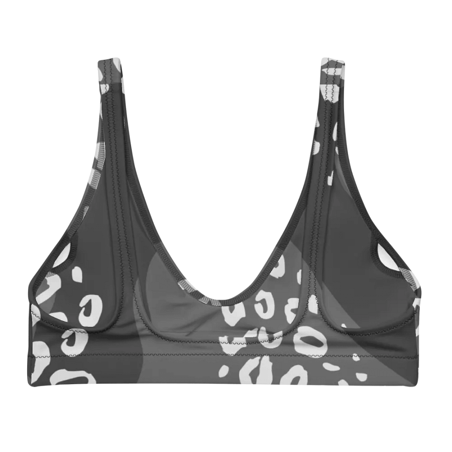 Grey Leopard Wave Recycled Bikini Top product image (3)