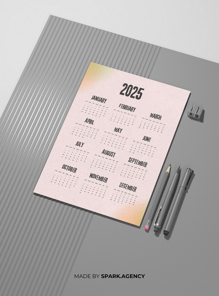 Vintage Printable Monthly 2025 Calendar Poster product image (4)