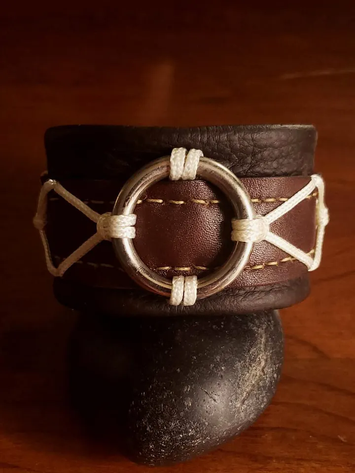 Brown & White Shibari Cuff (custom order) product image (1)