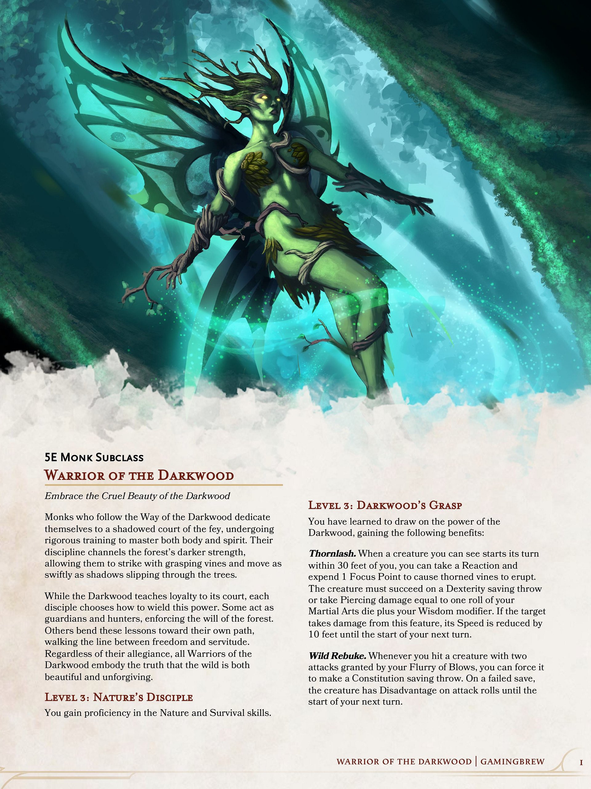 Warrior of the Darkwood | 5E 24 Monk Subclass product image (2)