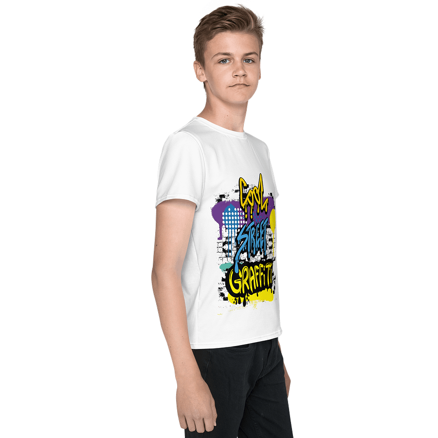 Kids Youth Crew Neck T-Shirt Cool Graffiti All-Over Print product image (4)