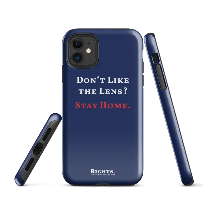 Don't Like the Lens? Stay Home. iPhone® Tough Case in Blue product image (1)
