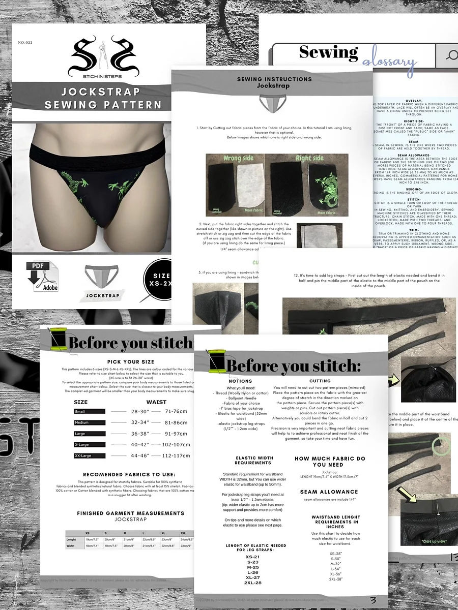 Men’s classic jockstrap - Sewing Pattern product image (4)