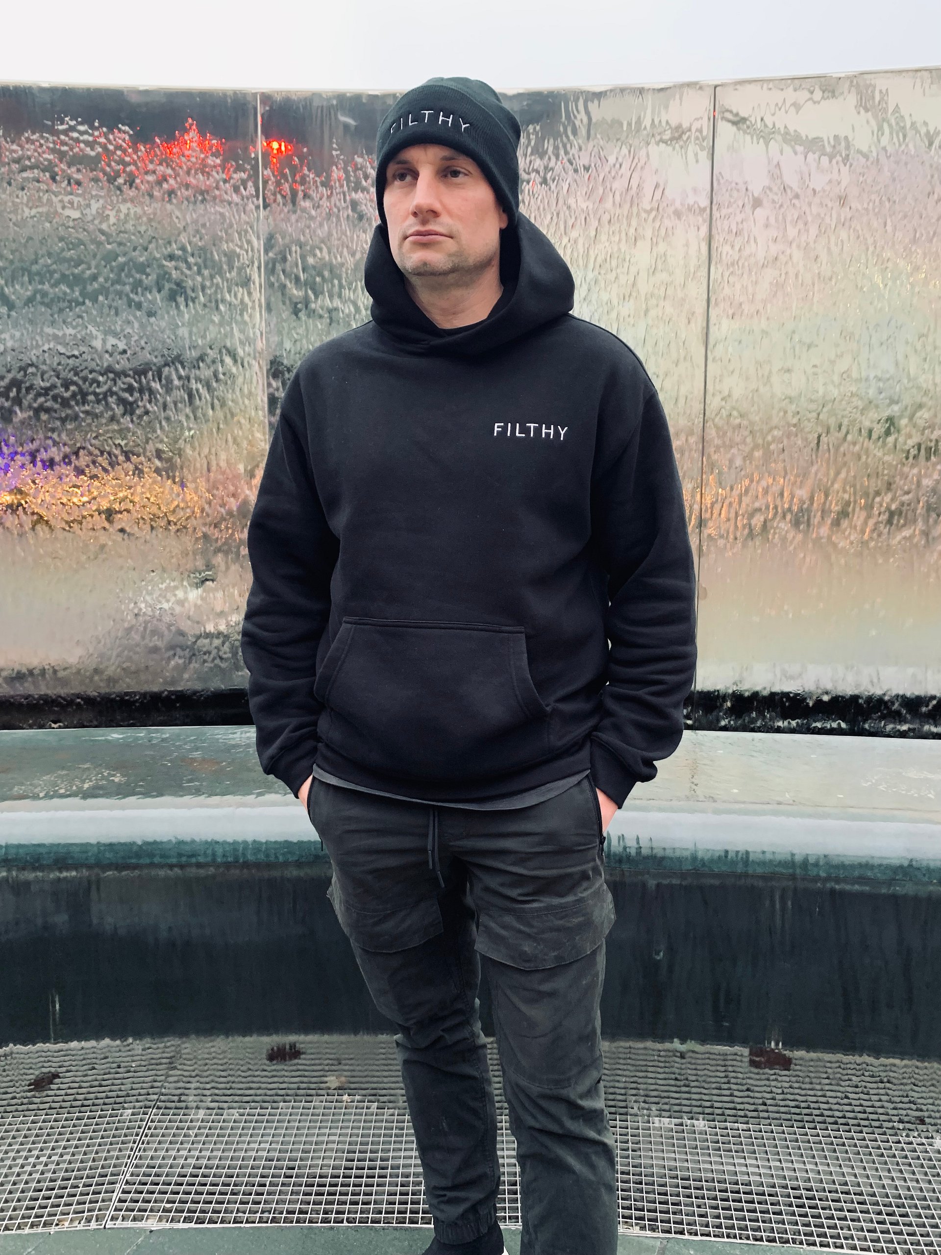 Embroidered Essential Hoodie Black product image (4)