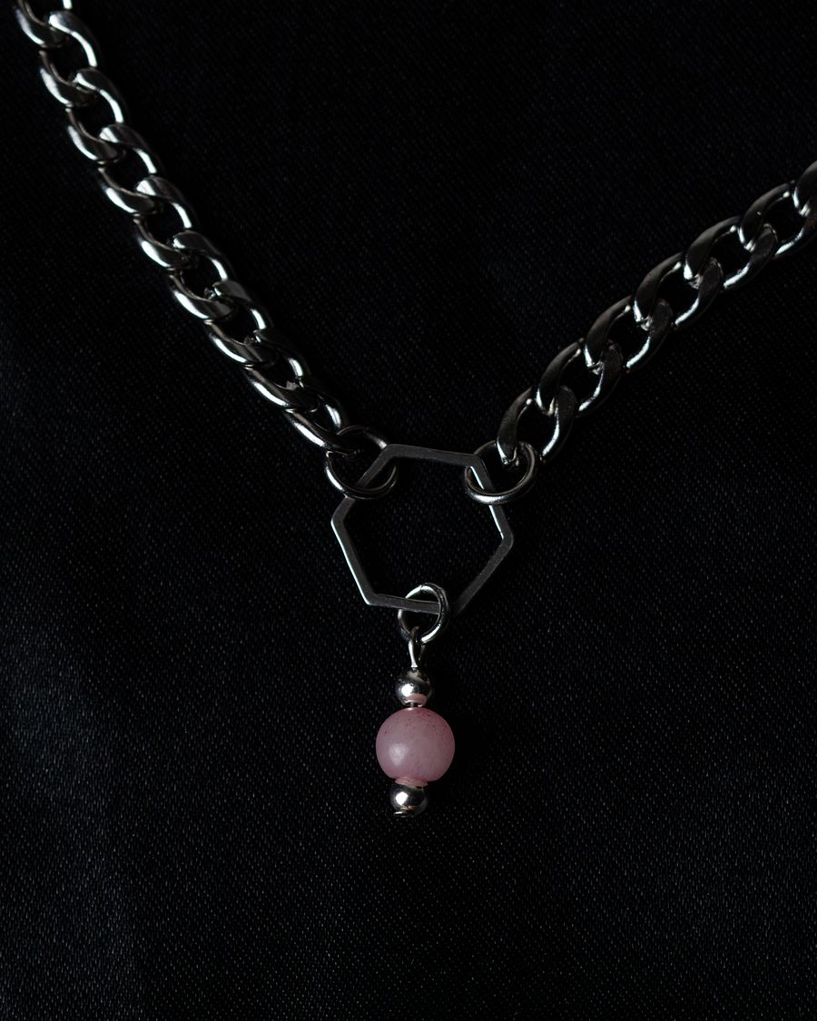 Pink Phantom Agate Necklace product image (1)
