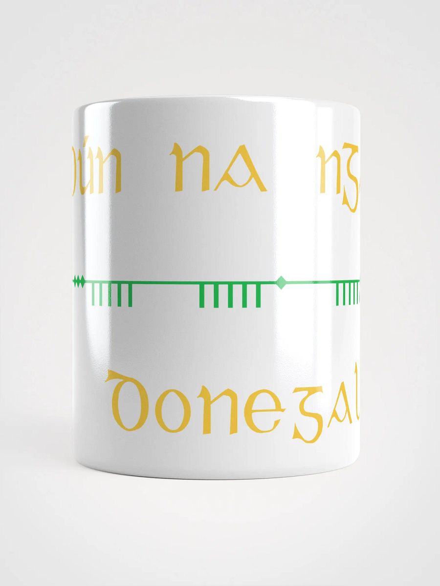 Donegal/Dún na nGall, Scholastic style ogham White Glossy Mug product image (5)