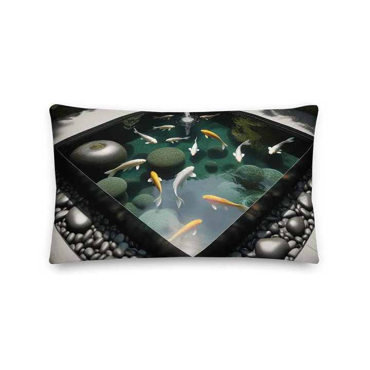 Tranquil Koi Pond Premium Pillow | AI Design product image (2)