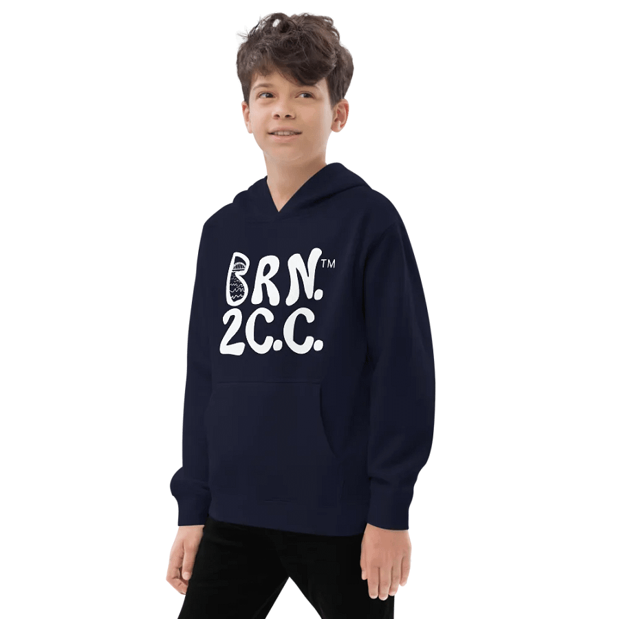 Boys' | BOURNE to Cape Cod™ | DTG Vintage Print | Youth Hooded Fleece Pullover | Cozy Coastal Adventure | White Logo product image (3)