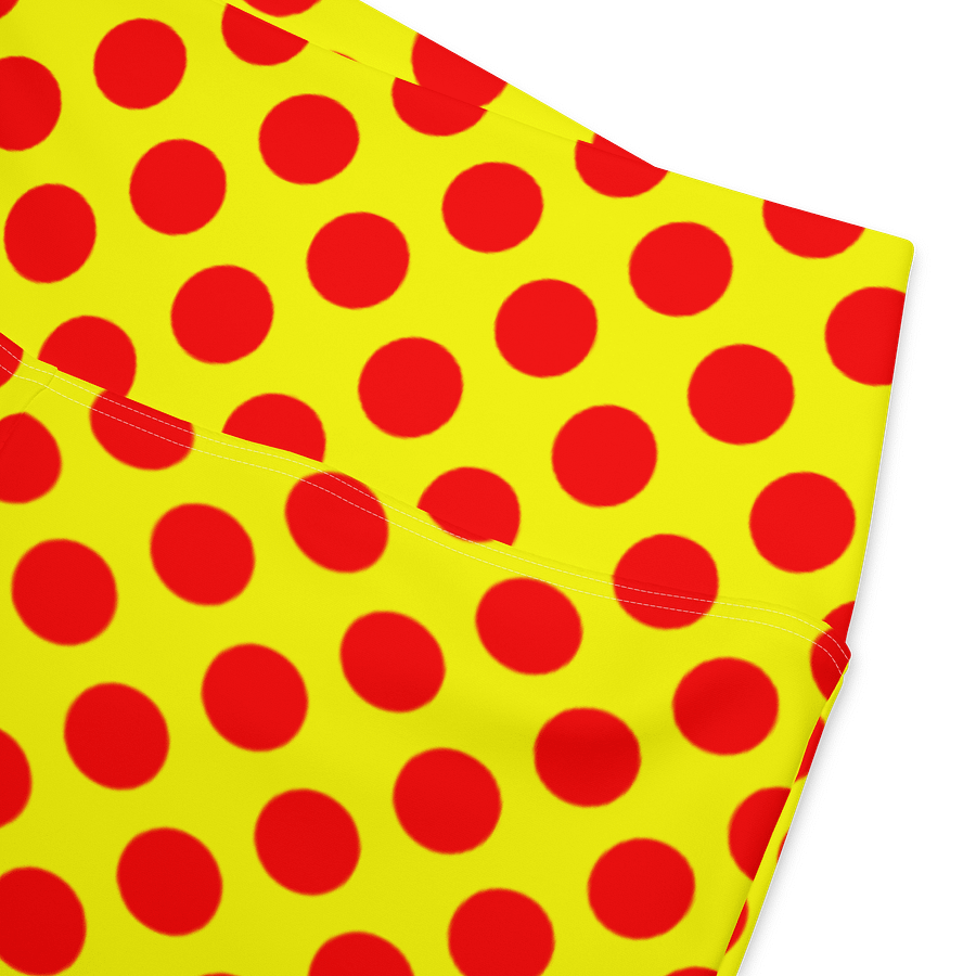 Red Polka Dots on Yellow Flare Leggings product image (6)