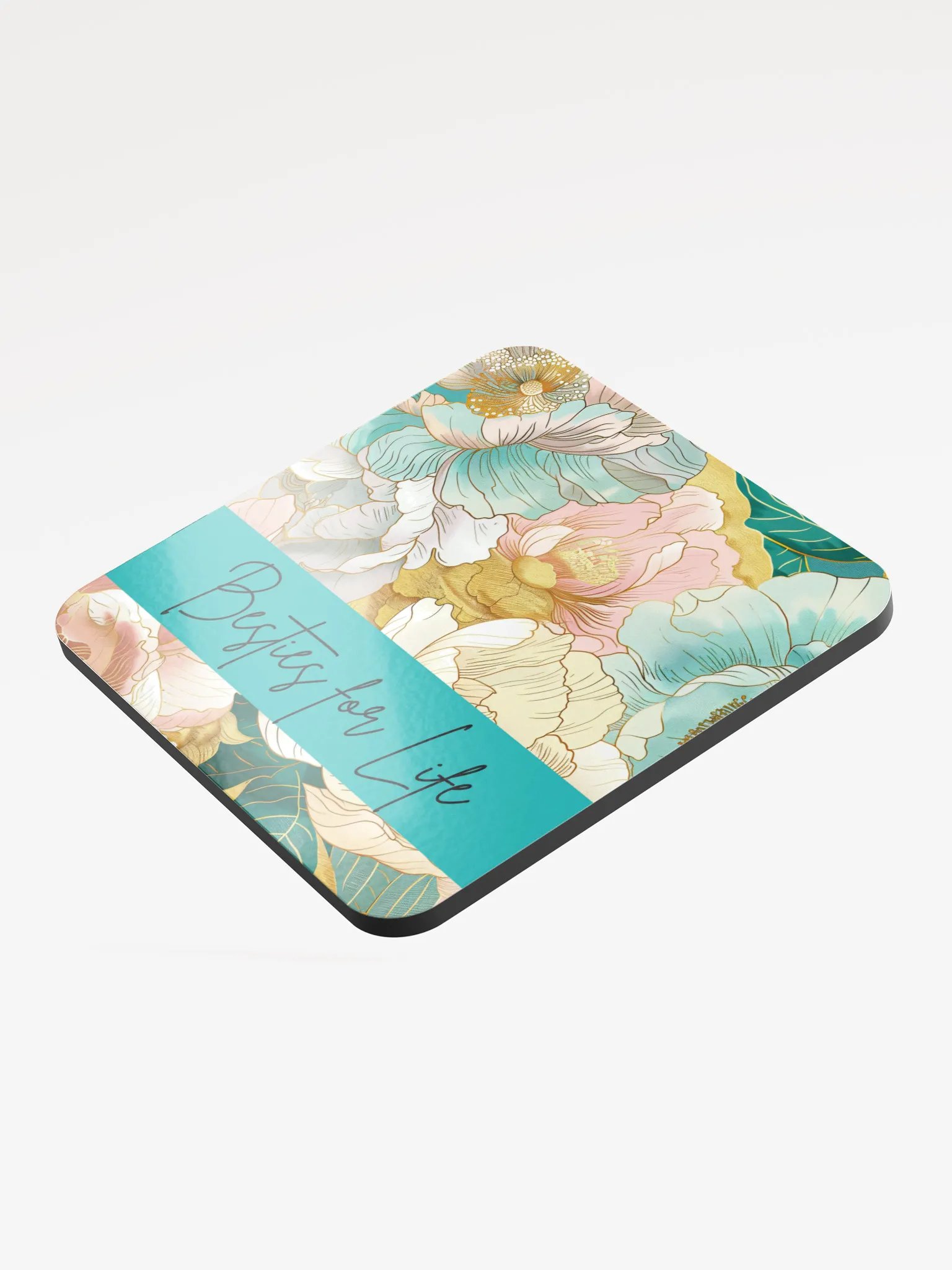 Floral Besties For Life Cork Coaster product image (5)
