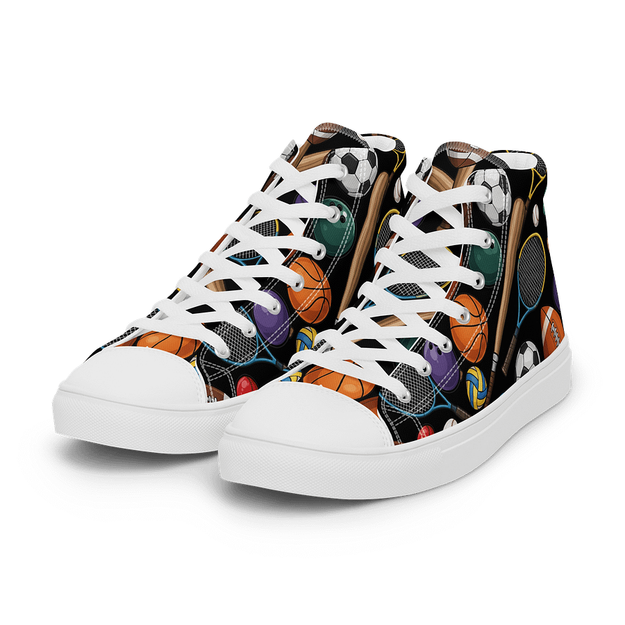 Sports Equipment Pattern High Top Shoes product image (6)