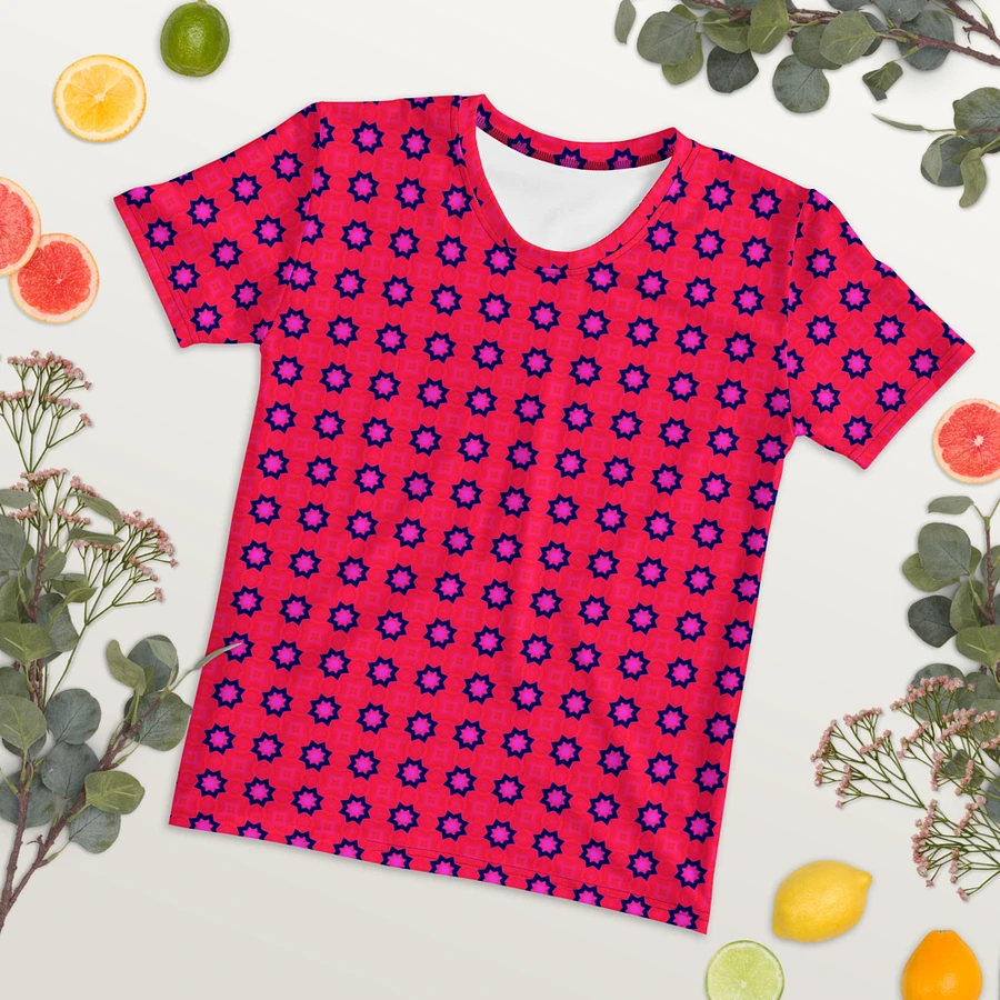 Abstract Red Ladies T Shirt product image (7)
