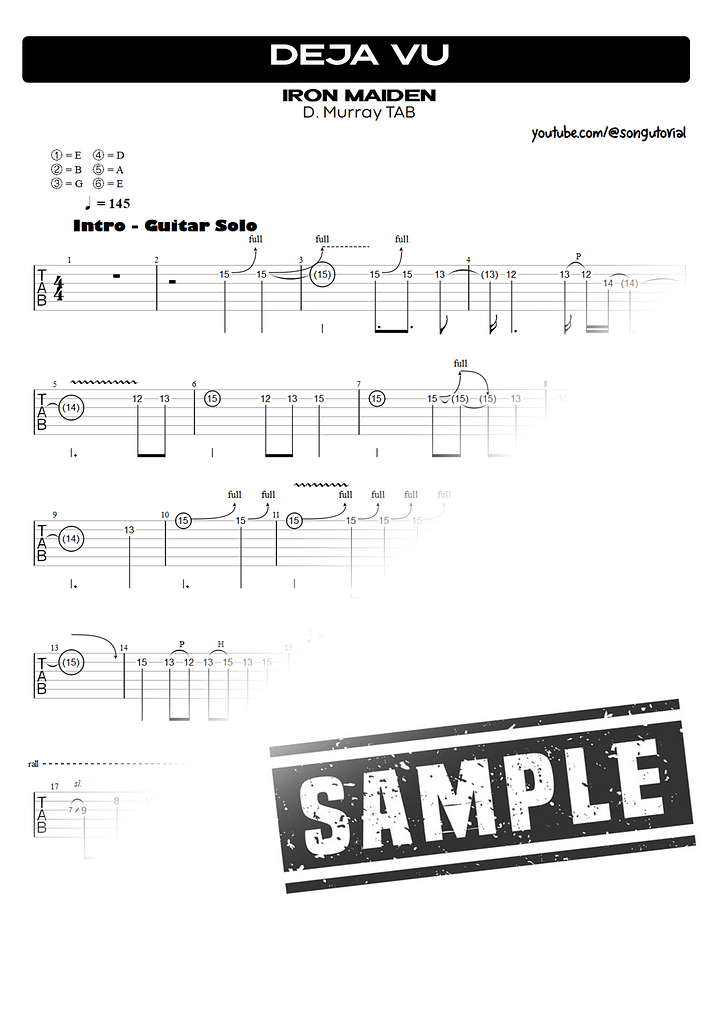 Deja Vu PDF TAB + Backing Track MP3 product image (2)