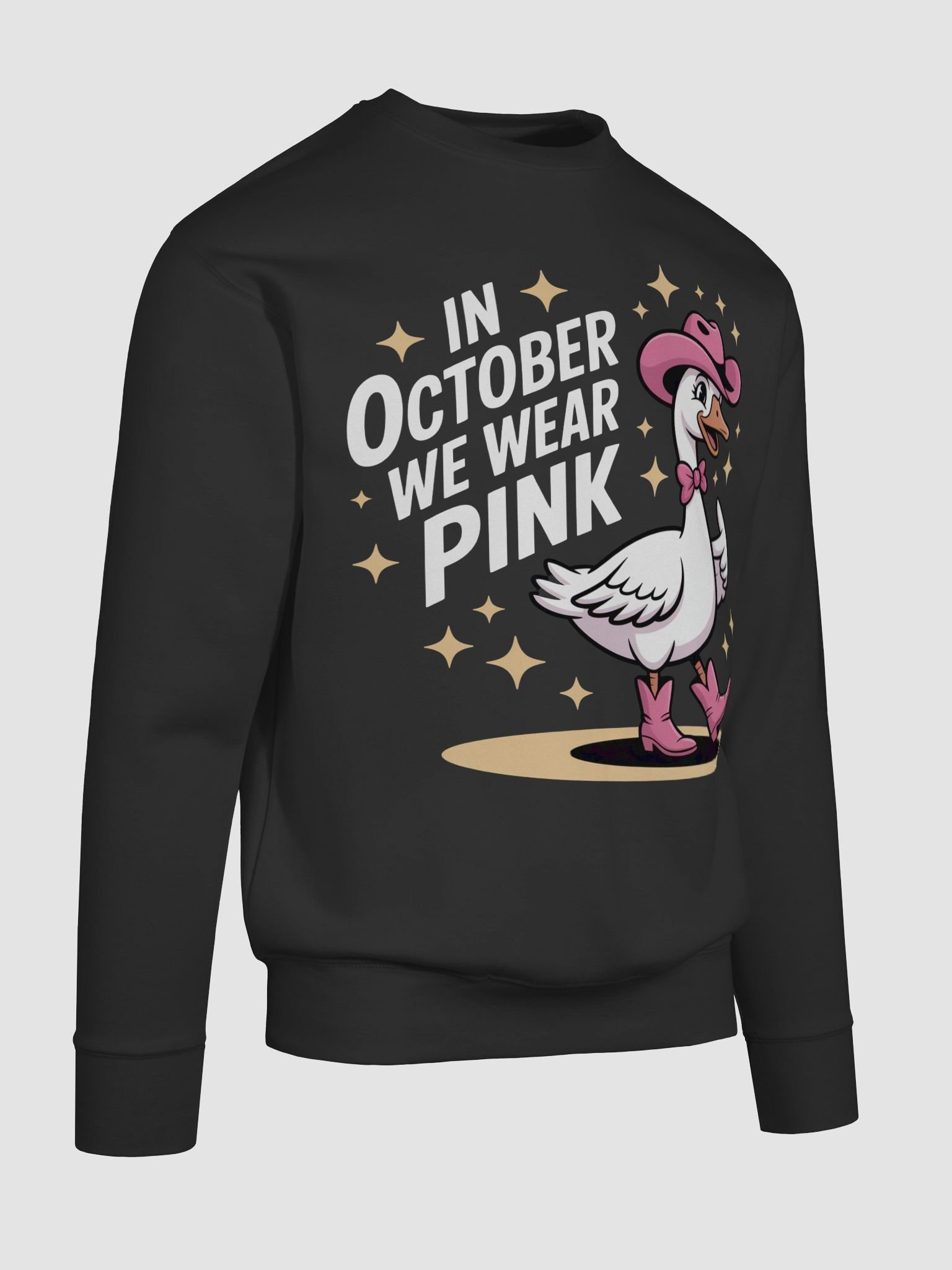 In October We Wear Pink Cowgirl Goose Sweatshirt product image (8)