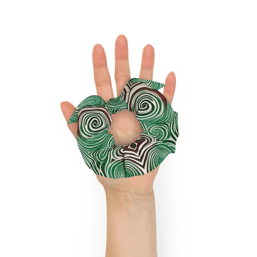Funky Cool Green Liquid Tie-Dye Scrunchie product image (8)