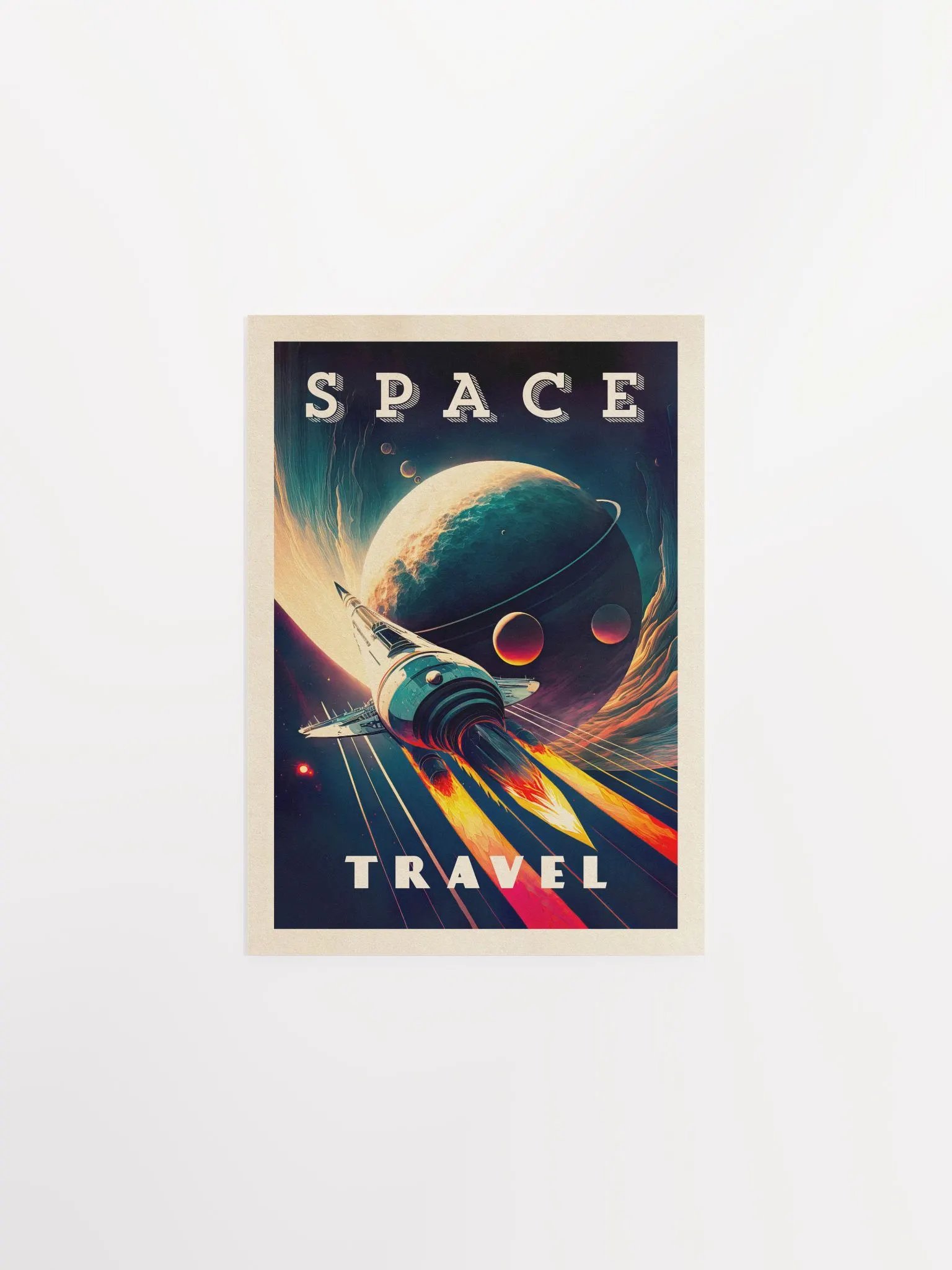 Space Travel — Vintage space poster, retro space art, propaganda poster, retrofuturism art, retro sci-fi print product image (8)