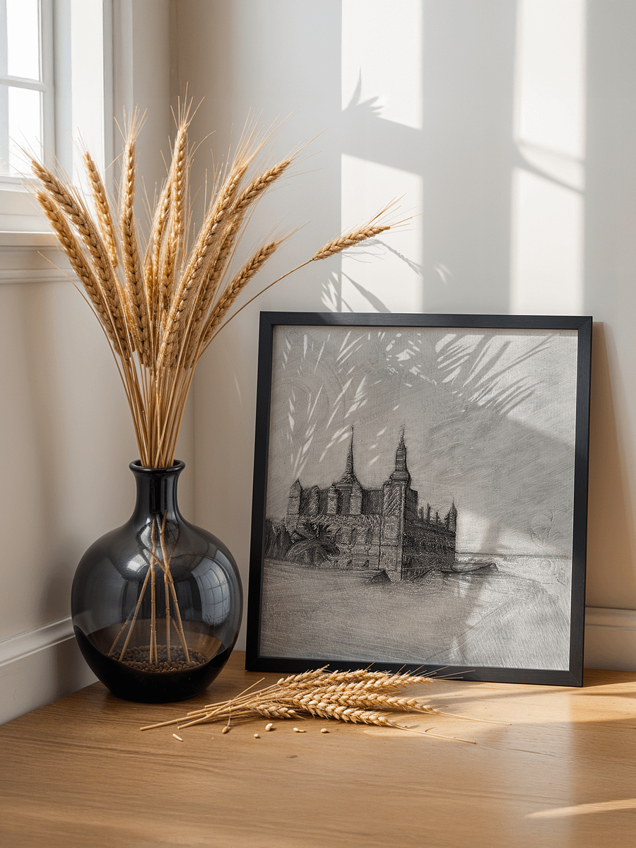 Kronborg castle - Pencil sketch - Square product image (1)