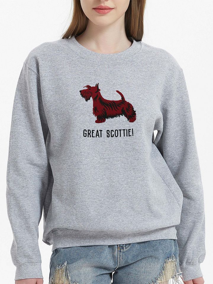 Great Scottie! Sweatshirt (Embroidered) of a Scottish Terrier(Brown) product image (2)