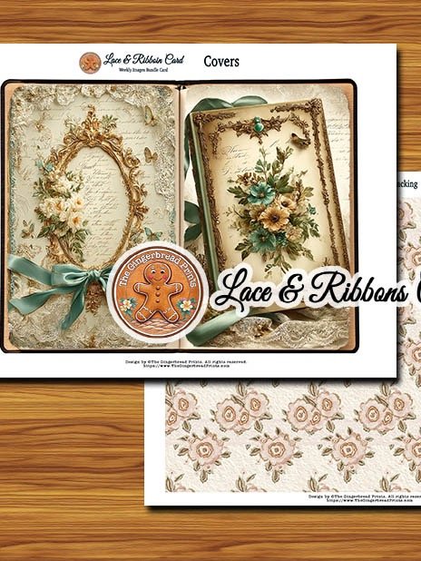 Weekly 100 Images Bundle "Lace & Ribbons" + Mini Journal + Card Digital Download product image (7)