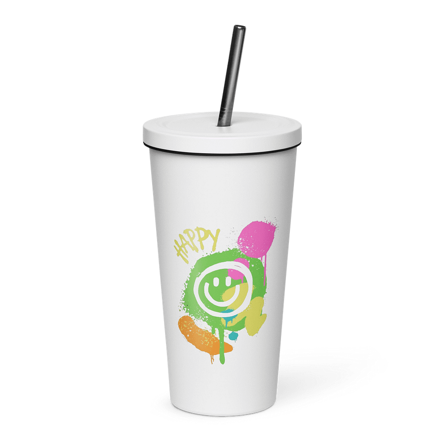 Happy Face: Insulated Cup With Straw product image (1)