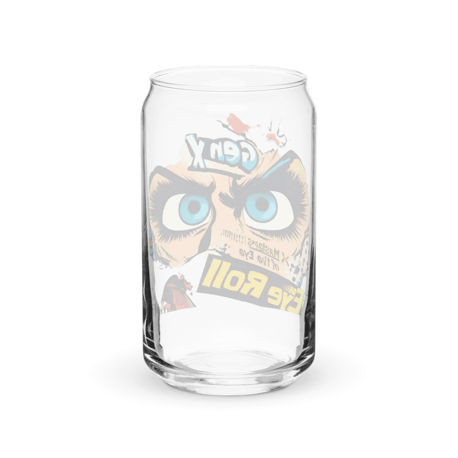 "Gen X Eye Roll Glass – Funny Drinking Glass with Retro Attitude!" product image (8)