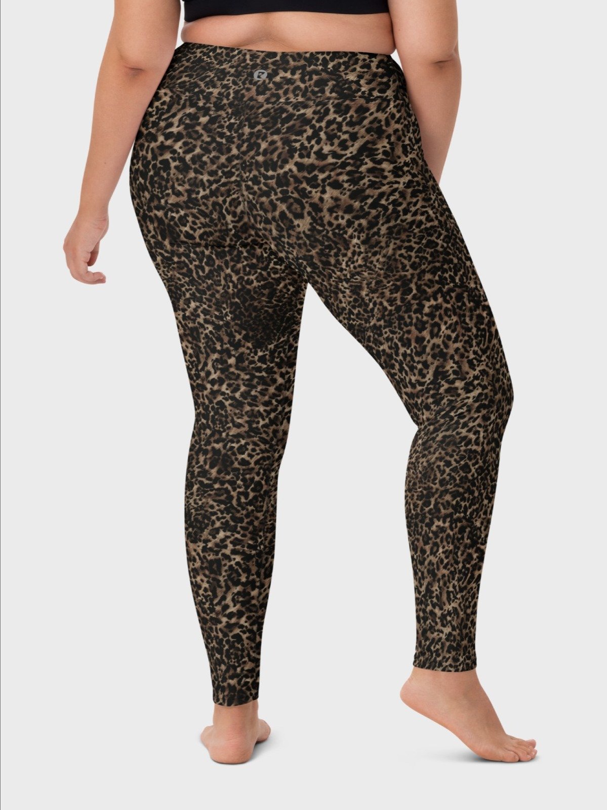 High-Waisted Leggings "Chic Dark Brown Leopard" Printed product image (10)
