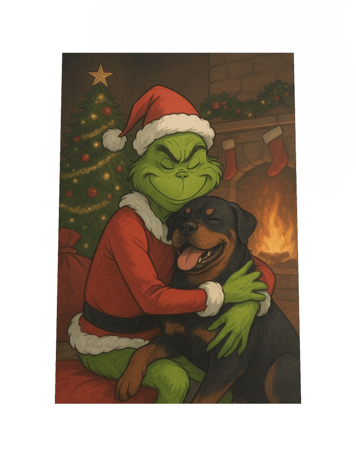 Grinch & Rottweiler Christmas Poster product image (1)