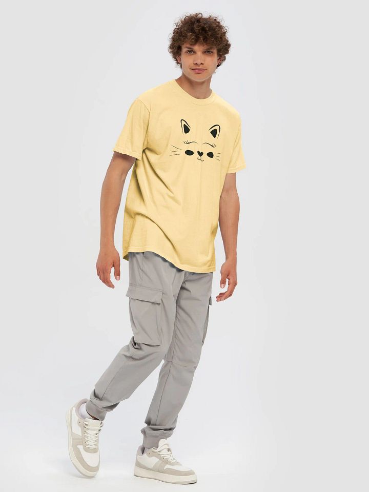 Cute Cat Face Design Garment-Dyed Heavyweight T-Shirt, Unisex T-Shirt product image (1)