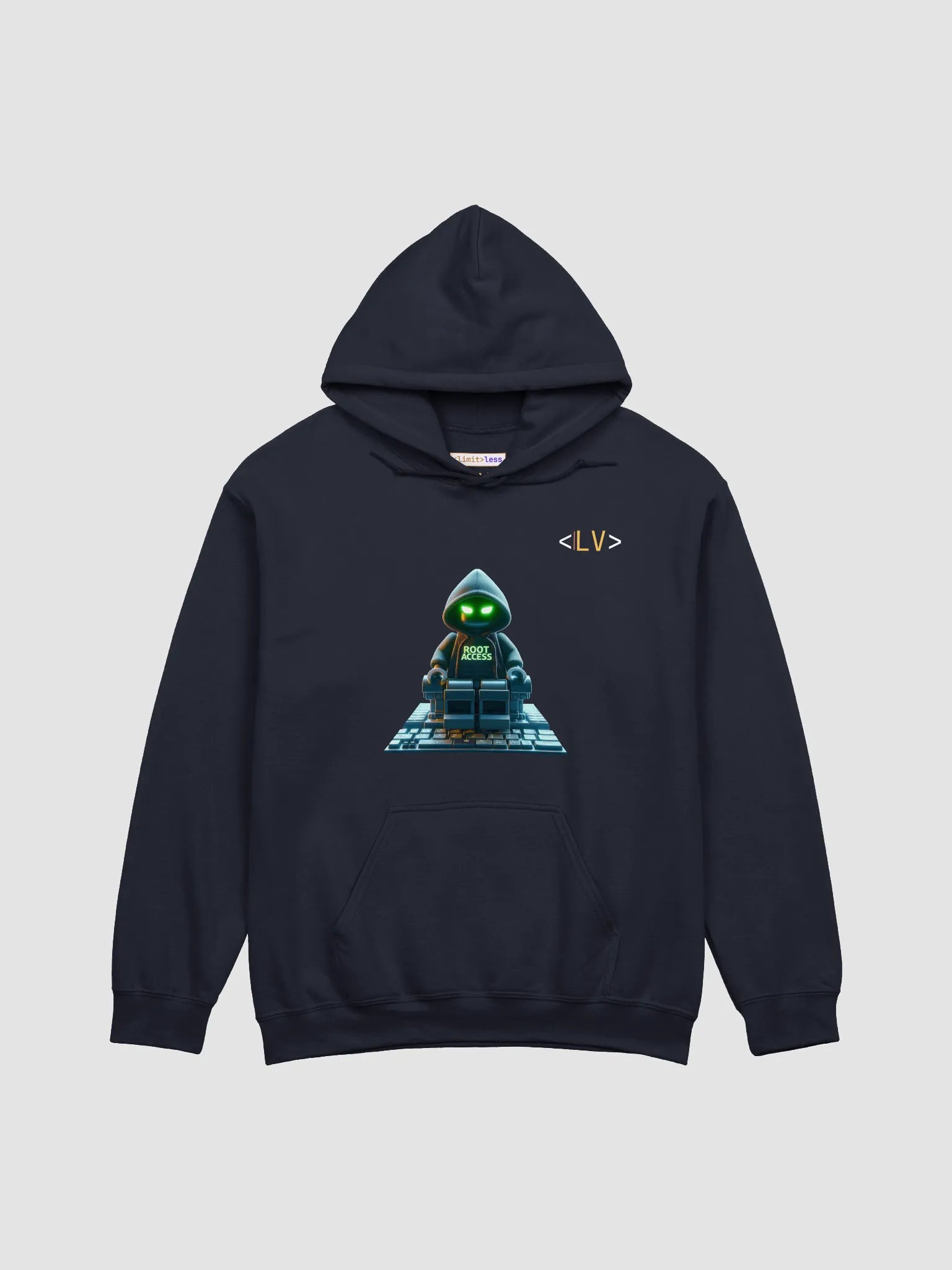 Root Access Hacker Hoodie – Cyberpunk LEGO Hero Edition | Unisex Techwear product image (2)