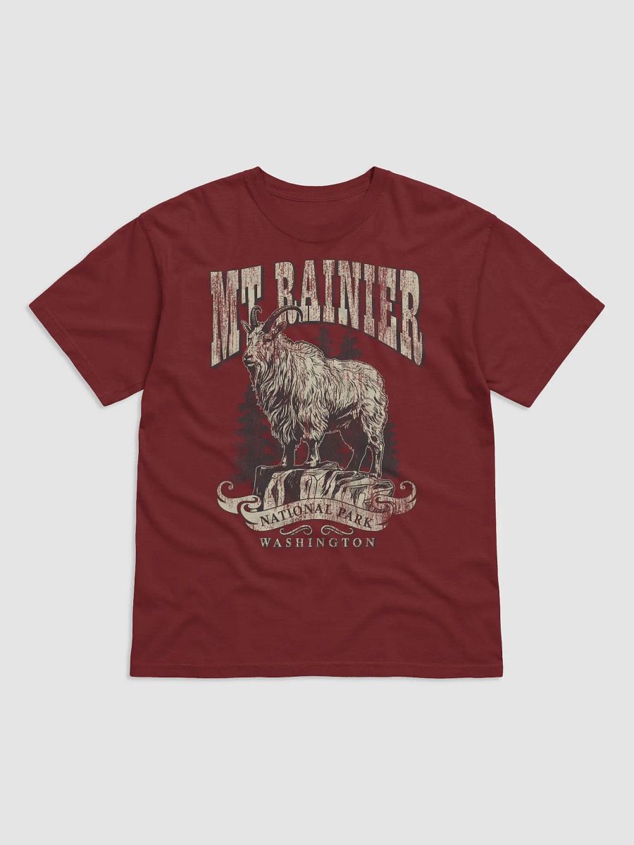 Mount Rainier National Park, Washington Tee | Vintage-Style Grunge Western Shirt of a Mountain Goat product image (12)