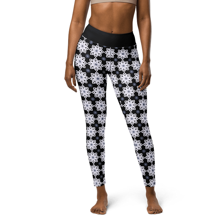 Elegant Floral Pattern High-Waisted Yoga Leggings product image (1)