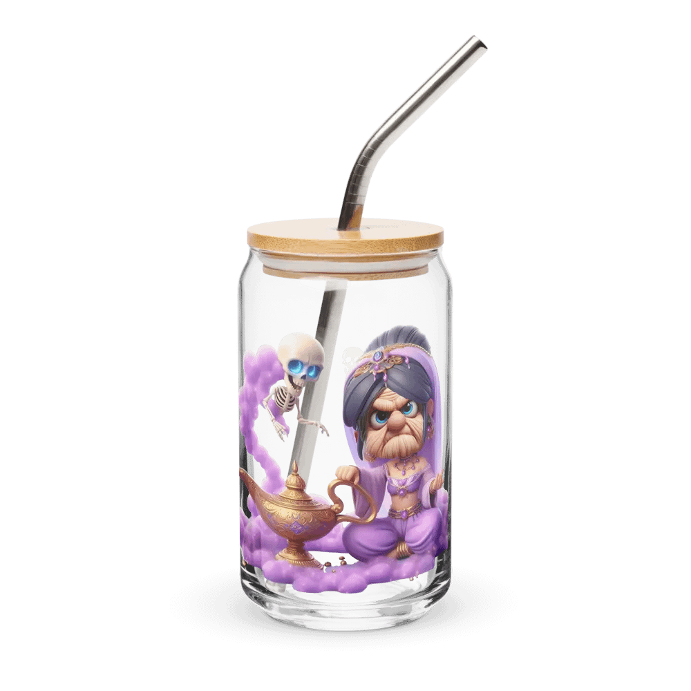 Dreamy & The Lamp 16 oz Glass w/ Lid & Straw product image (1)