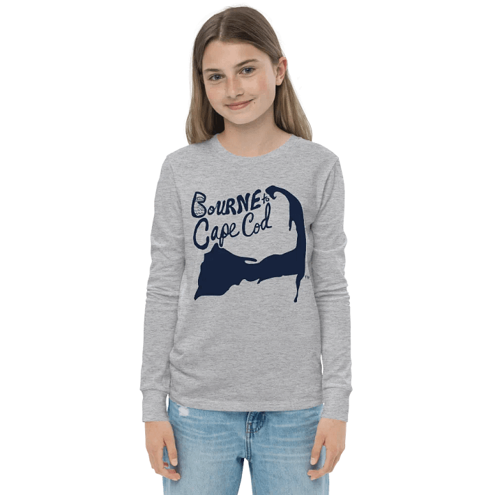 Girls' | BOURNE to Cape Cod™ | Youth Long Sleeve Tee | Coastal Cool for the Next Generation | Navy Logo product image (1)