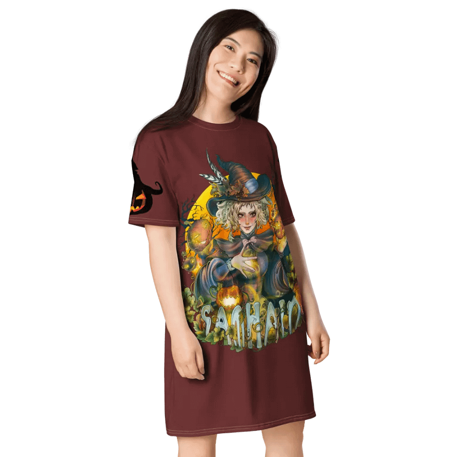 Whimsical Witch All-Over T-Shirt Dress product image (5)