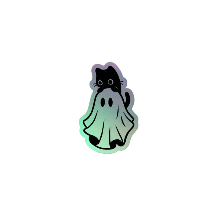 Ghost Cat Holographic Sticker product image (2)