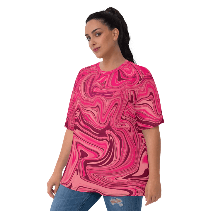 Women's Crew Neck Tshirt - Shades of Magenta Pink Digital Fluid Art product image (1)